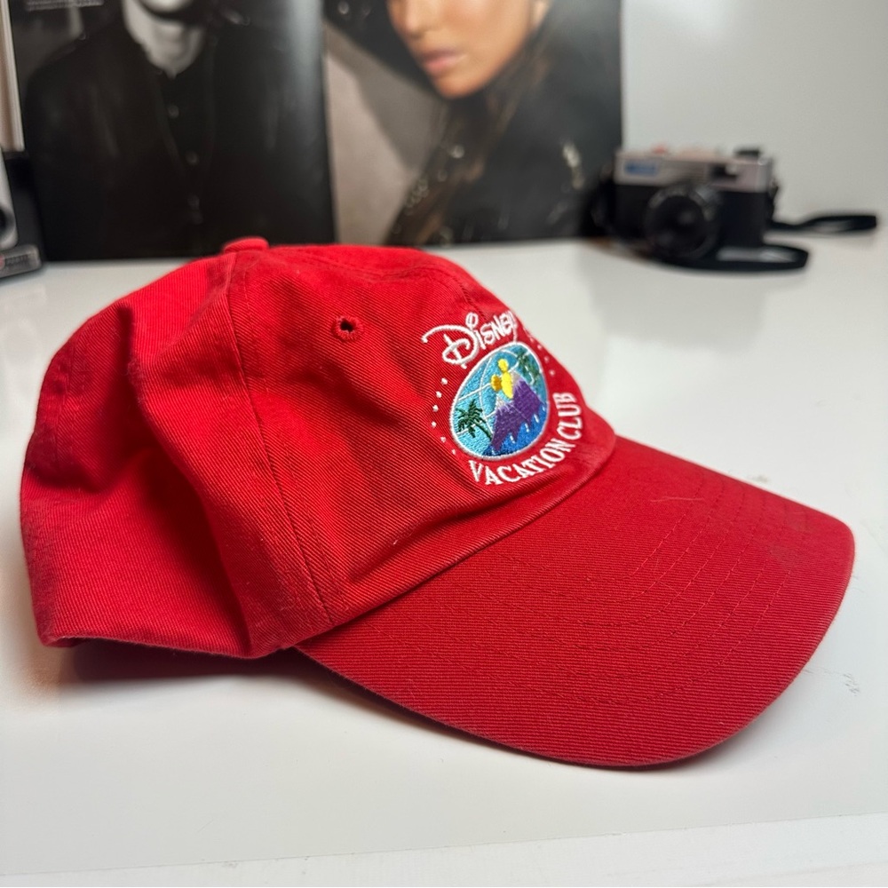 Disney Vacation Club Member Hat | Red Embroidered DVC Parks Exclusive Cap